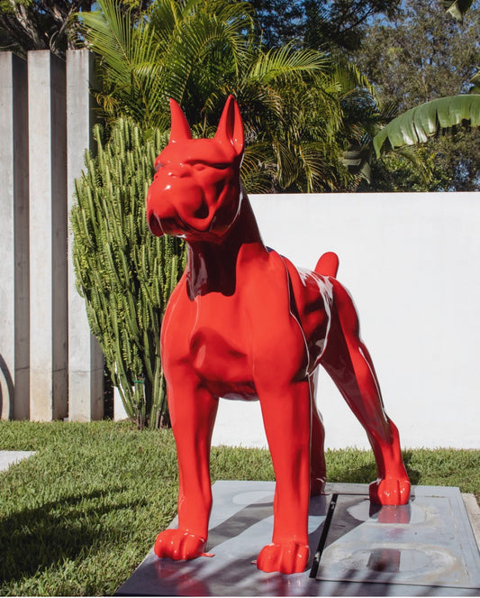 Guard Dog Red Sculpture