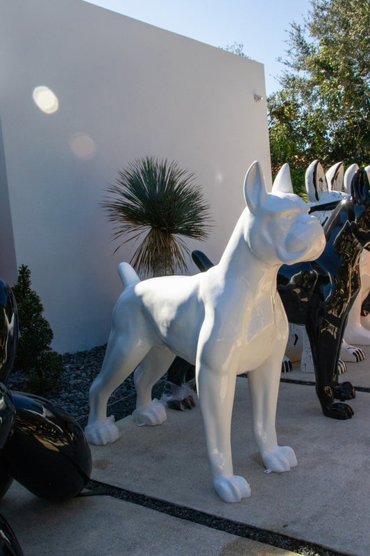 Guard Dog White Sculpture